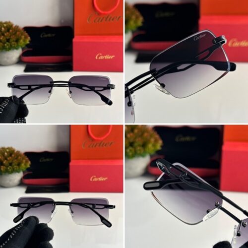 Mens Cartier Sunglasses 755 Black 1
