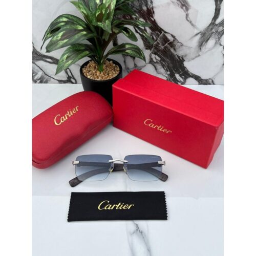 Mens Cartier Sunglasses Sliver Blue 1