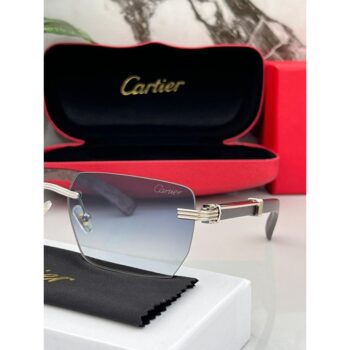 Mens Cartier Sunglasses Sliver Blue 4