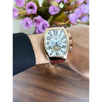 Mens Franck Muller Watch Gold Brown AAA Automatic 2