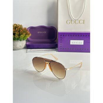 Men's Gucci Sunglasses 2100 Gold Brown