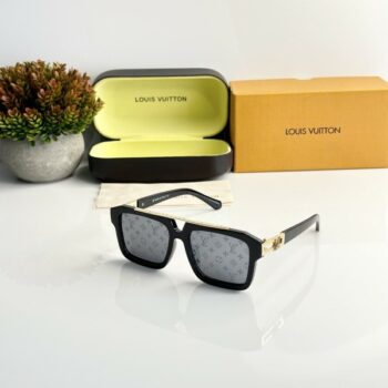 Men's Louis Vuitton Sunglasses 121 Printed Gold Black