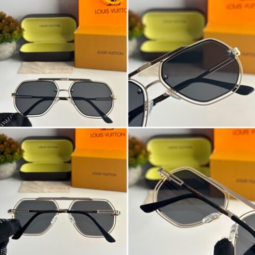 Mens Louis Vuitton Sunglasses 5013 Gold Black 2