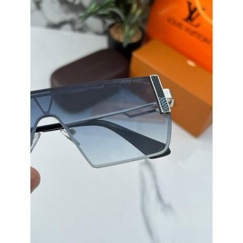 Mens Louis Vuitton Sunglasses 5028 silver blue 2
