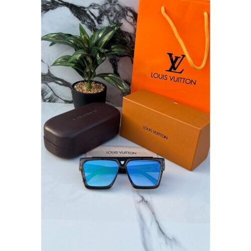 Mens Louis Vuitton Sunglasses Square Evidence Grey Blue 1