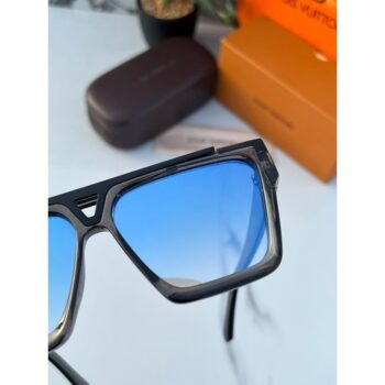 Mens Louis Vuitton Sunglasses Square Evidence Grey Blue 2