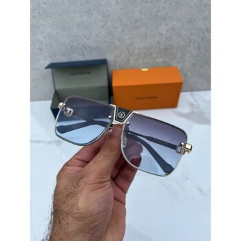 Men's Louis Vuitton Sunglasses logo blue_94