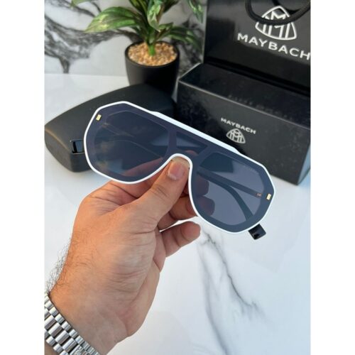 Men's Maybach Sunglasses 8833 White Black