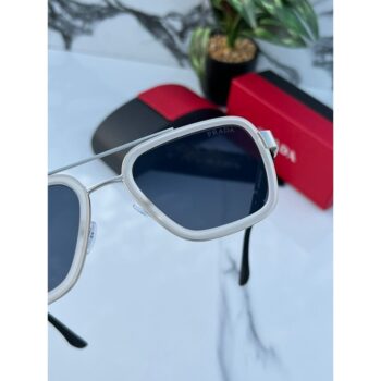 Mens Prada Sunglasses 88079 White Black 5