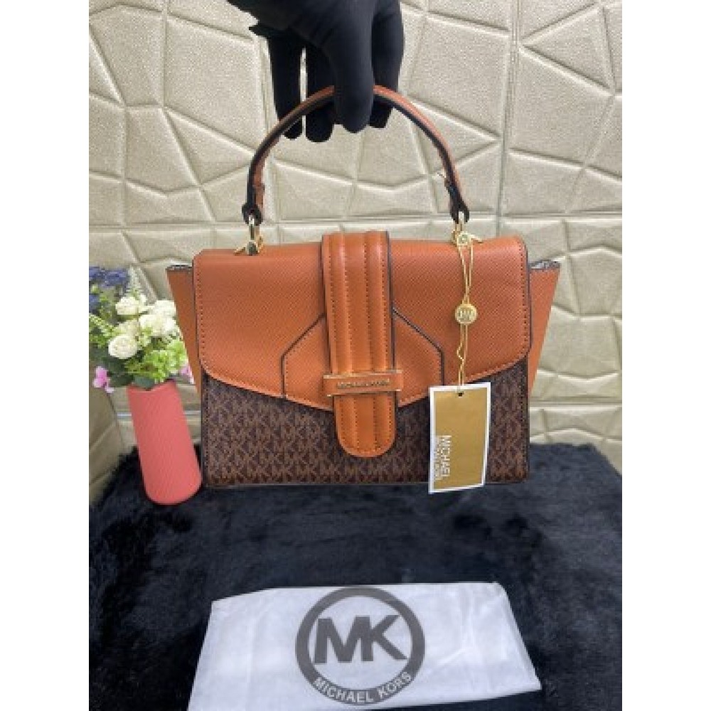 Michael Kors Handbag Carmen Xs Leather Shoulder Bag With Dust Bag (Biege  Brown) (LB789) - KDB Deals