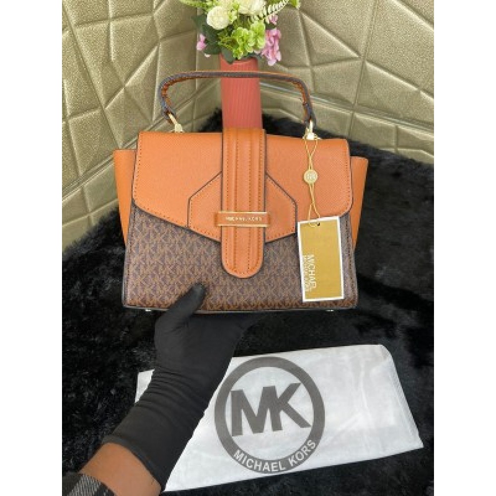 Michael Kors Handbag Carmen Xs Leather Shoulder Bag With Dust Bag  (Brown)(LB790) - KDB Deals