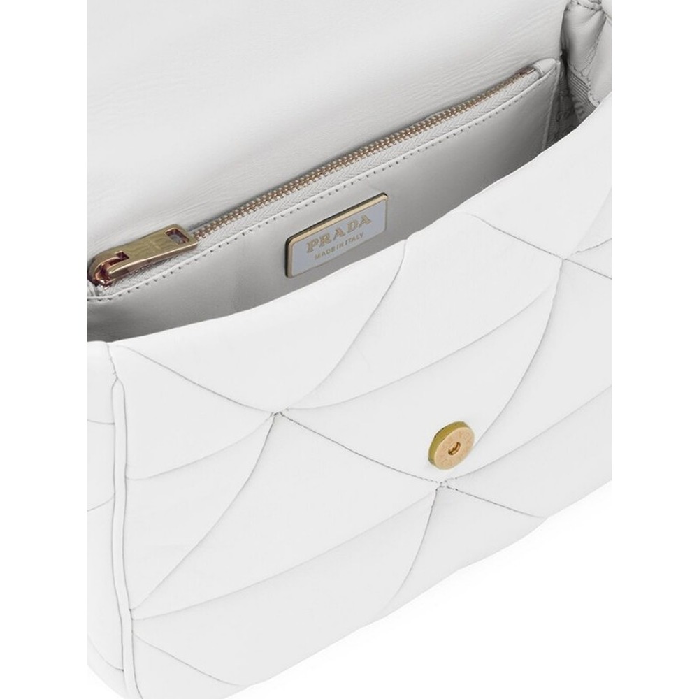 Buy Leather Patchwork Prada Bag With Prada Iconic Triangle Design With OG  Box & Dust Bag, White (SL1093)