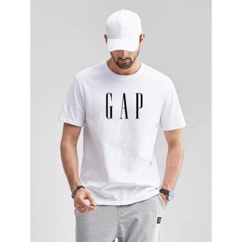 Unisex Cotton Printed Gap T-Shirt - White