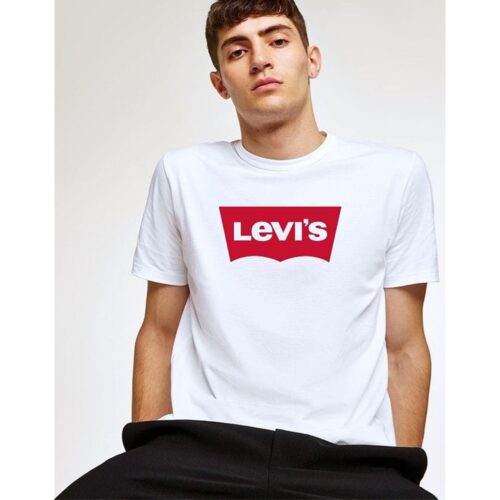 Unisex Cotton Printed Levi's T-Shirt - White
