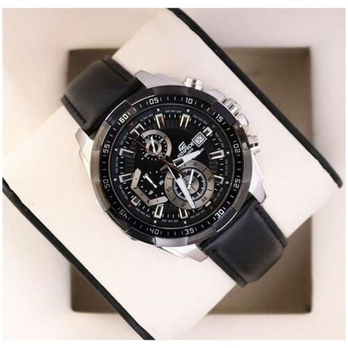 Luxurious Edifice Chronograph Leather Watch For Men