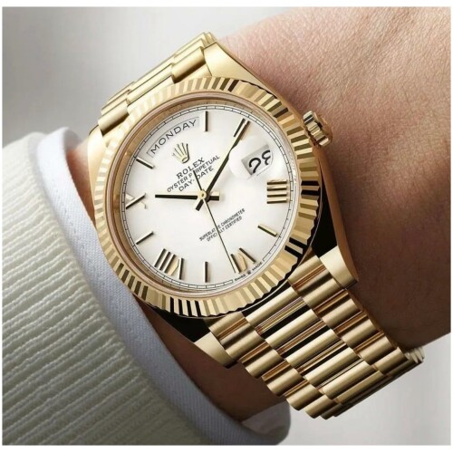 Luxurious Silver Day Date Automatic Rolex Watch For Men