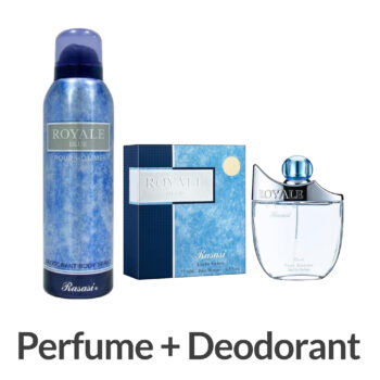 Rasasi Royal Blue Eau De Parfum 75ml and Body Deodorant 200ml Duo