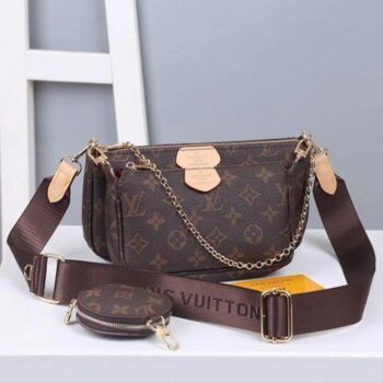 Lady's Louis Vuitton Handbag Pochette Brown
