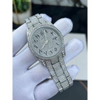 Arabic Diamond Silver Edition Men's Watch