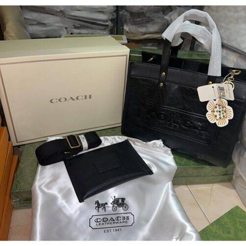 Coach Bag Field Tote With Og Box and Dust Bag With Pouch Premium Quality Black 1