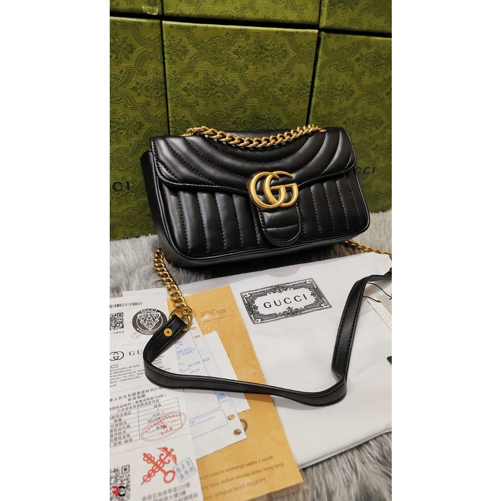 Buy Gucci Women's Black Leather 510304 Interlocking GG Crossbody Purse  Handbag New at Amazon.in
