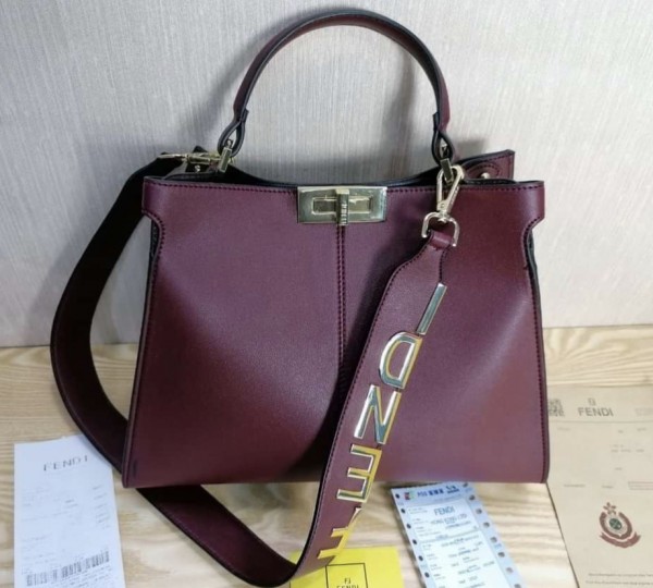 Fendi Peekaboo Handbag + Strap, Luxury, Bags & Wallets on Carousell