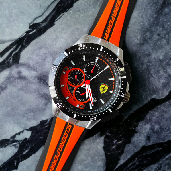 Scuderia Ferrari Forza Digital Black/Red Dial Silicone Strap Men's Watch  0830877 | eBay