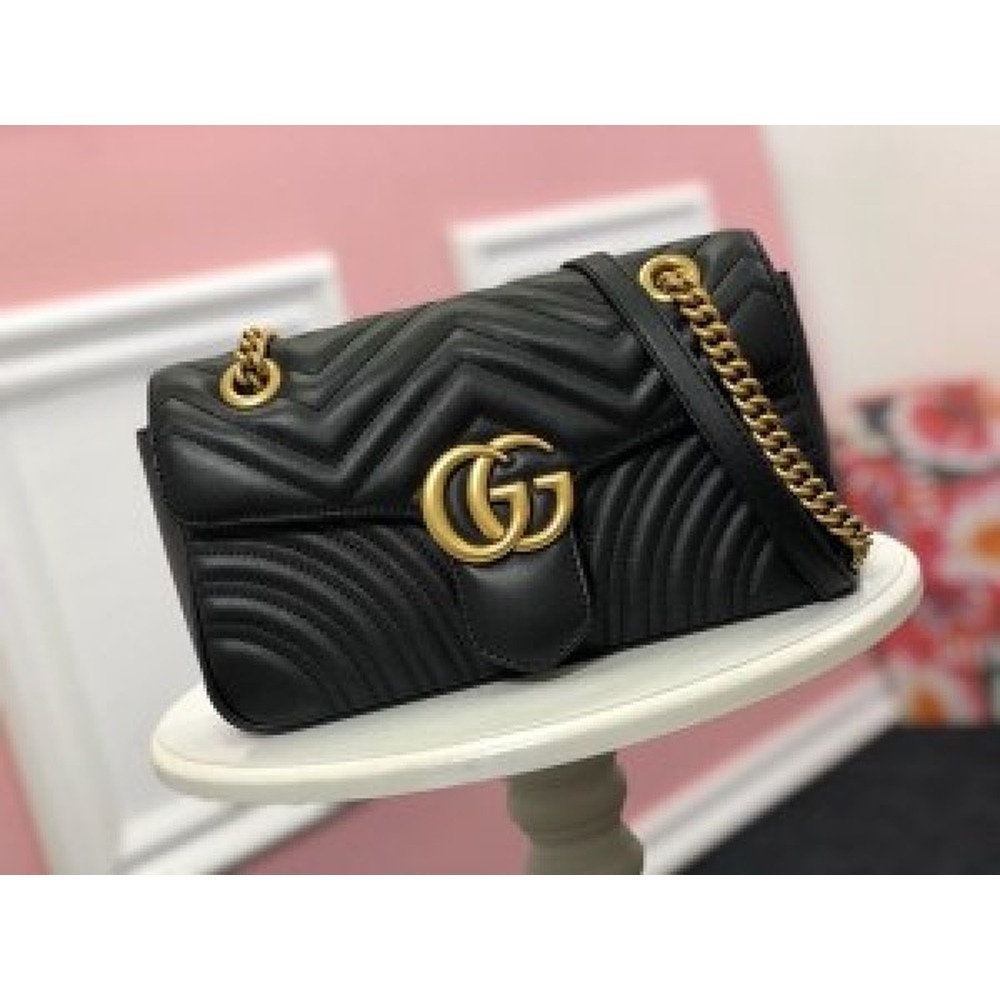 Gucci Mini Marmont Matelasse Shoulder Bag - Black Crossbody Bags, Handbags  - GUC1490215 | The RealReal