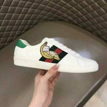 Gucci Shoes GG Bananya Ace Sneaker White Leather with Green and Red 1