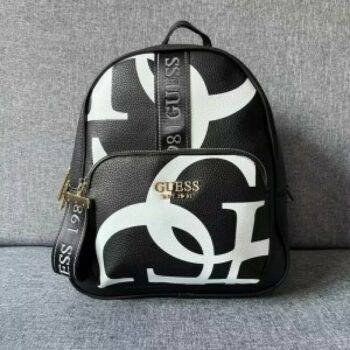 Guess Bag Leather Backpack With Dust Bag Premium Quality (Black)