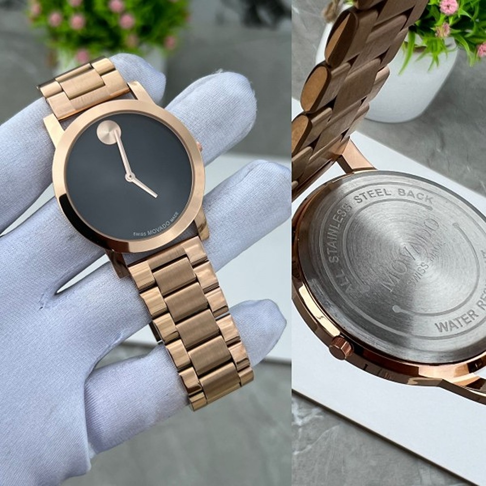 Movado | Movado Bold Verso stainless steel bracelet watch with rose gold  accents