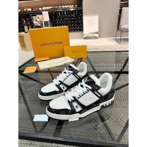 Louis Vuitton Shoes Lv Trainer Black Denim 1