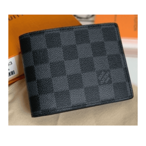 Louis Vuitton Wallet 394 For Men Men With Box & Dust Cover Black Grid-39