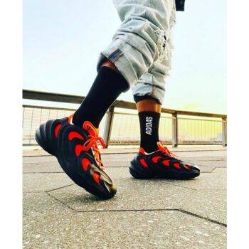 Mens Adidas Adifom Shoes Q Core Black Impact Orange 2