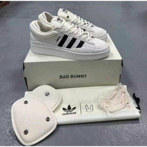 Mens Adidas Shoes X Bad Bunny Campus White Black 1