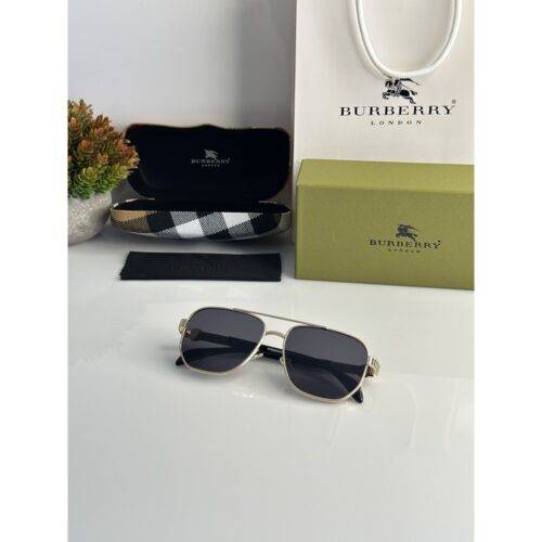 Mens Burberry Sunglasses 073 Gold Black 1
