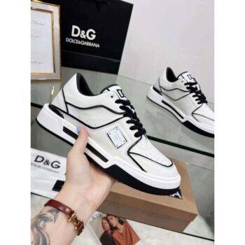 Mens Dolce and Gabbana Shoes Roma Top low White Black 5