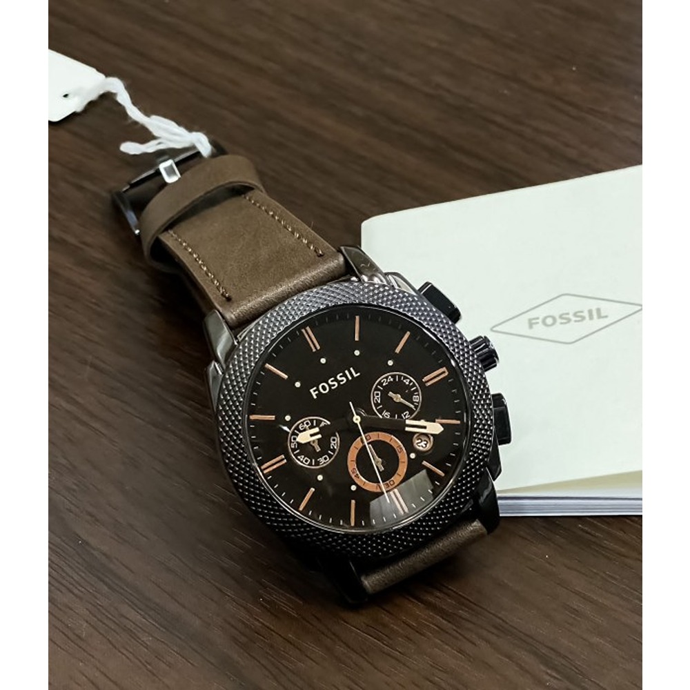 Machine Mid-Size Chronograph Brown Leather Watch - FS4656 - Watch Station
