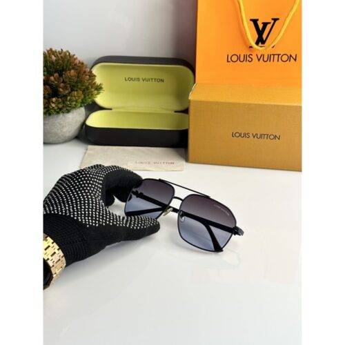 Men's Louis Vuitton Sunglasses 1224 Black Blue1