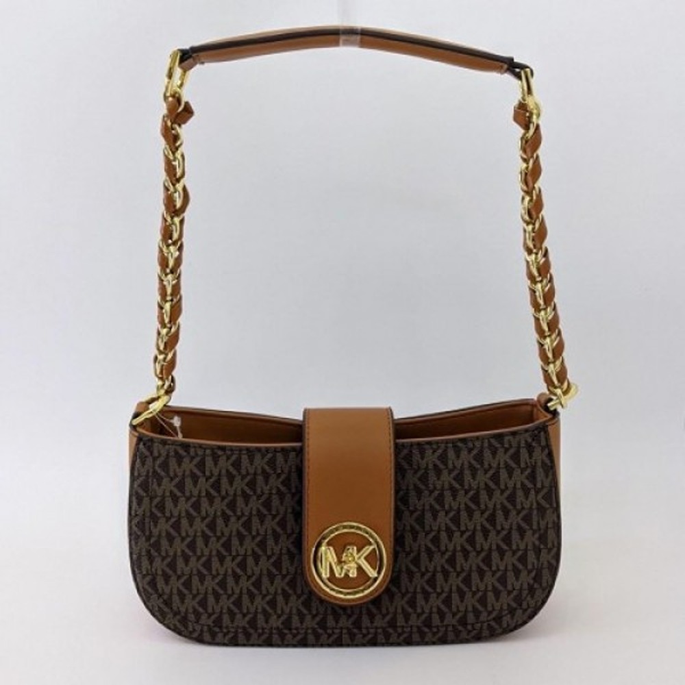 Michael Kors Handbag Carmen Xs Leather Shoulder Bag With Dust Bag  (Brown)(LB790) - KDB Deals