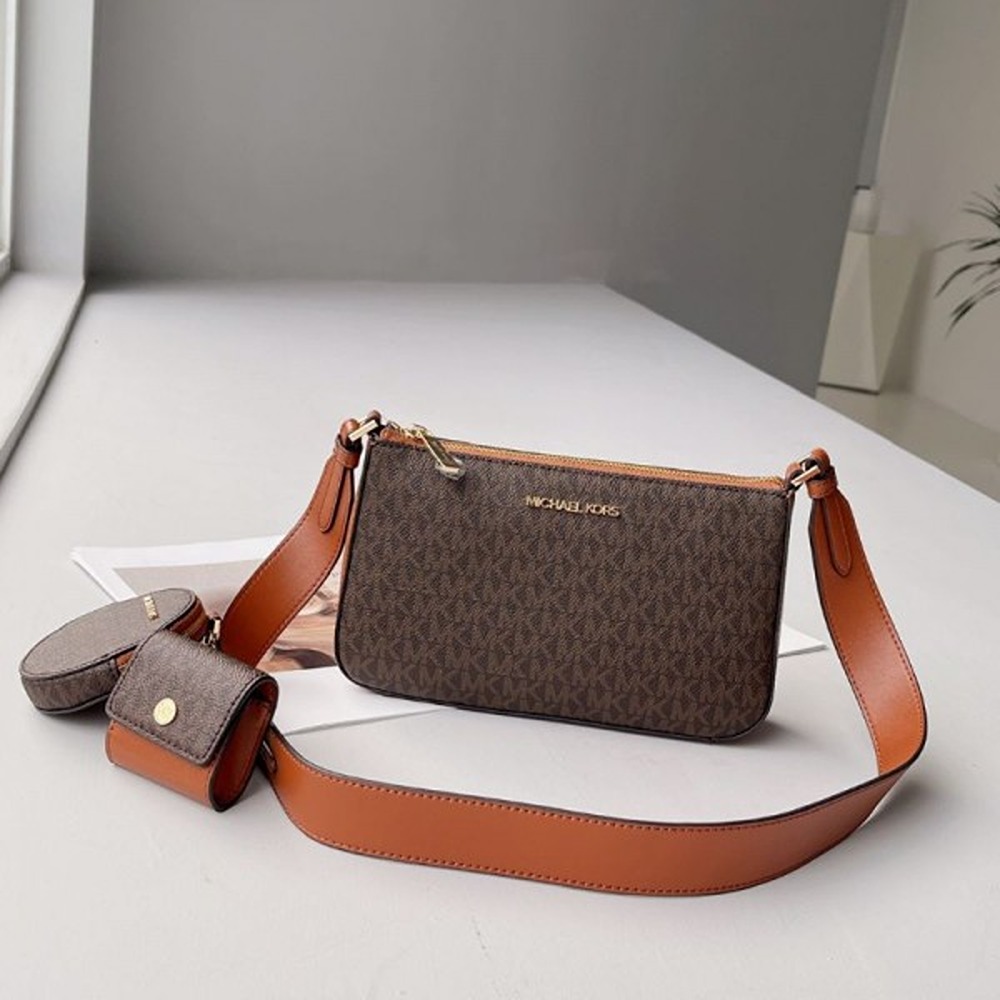 Buy Michael Kors Handbag MK Parker Leather Shoulder Bag With OG Box Dust  Bag & Shoulder Strap (Brown Flower - 162) (J457)