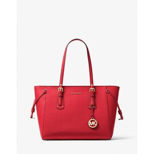Michael Kors Handbag Voyager Leather With Dust Bag and Logo (Red) (1)