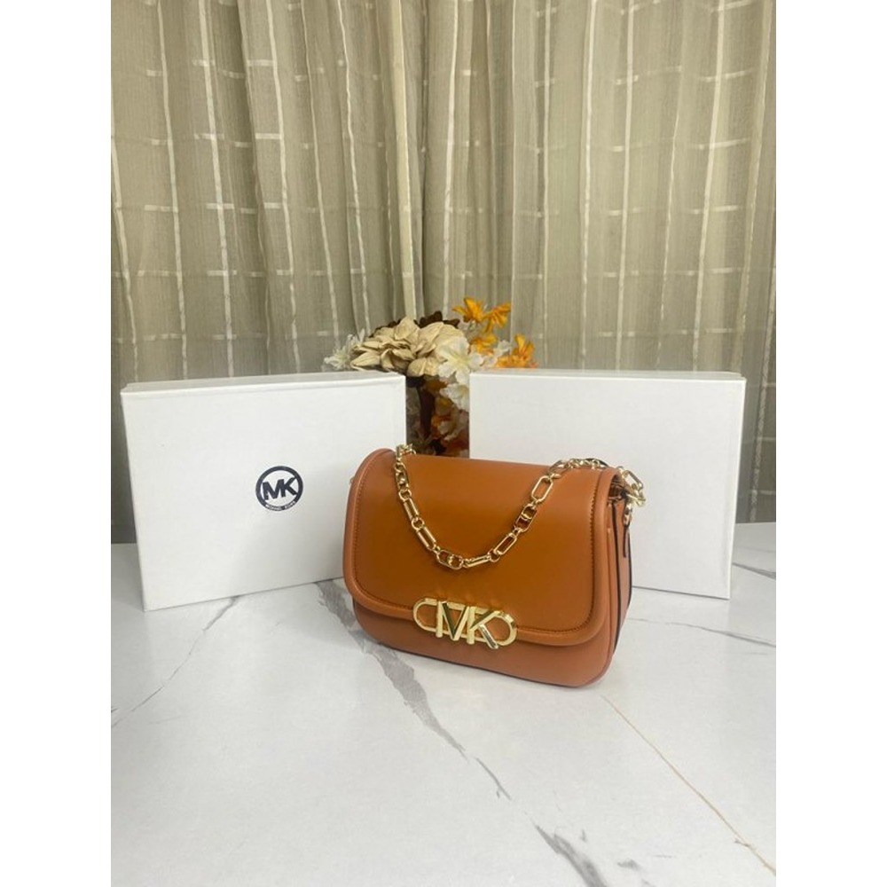 Michael Kors Handbag Lock Sling With Og Box And Dust Bag (brown) (s5)  (J1177) - KDB Deals