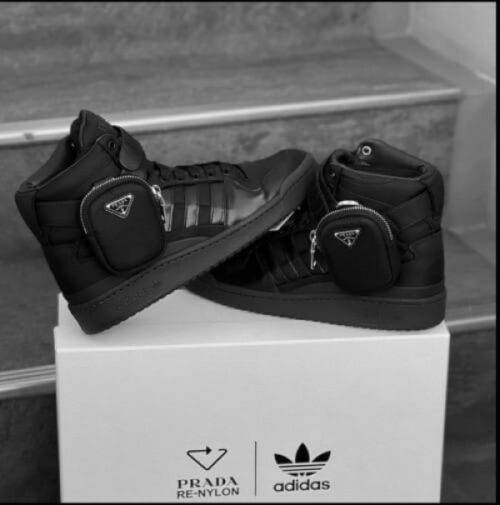Prada X Adidas Shoes High Re Nylon Forum Sneakers Black