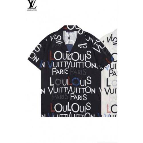 Premium Louis Vuitton Shirt Black Letter Print 1
