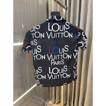 Premium Louis Vuitton Shirt Black Letter Print 3