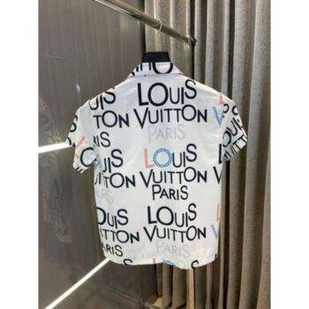 Premium Louis Vuitton Shirt White Letter Print 2