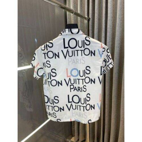 Premium Louis Vuitton Shirt White Letter Print 2