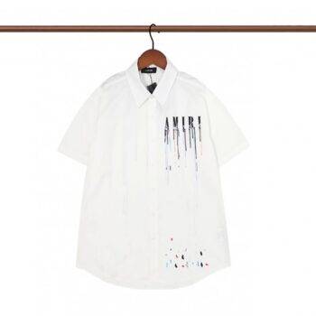 Premium Printed Amiri Shirt Half For Men - White