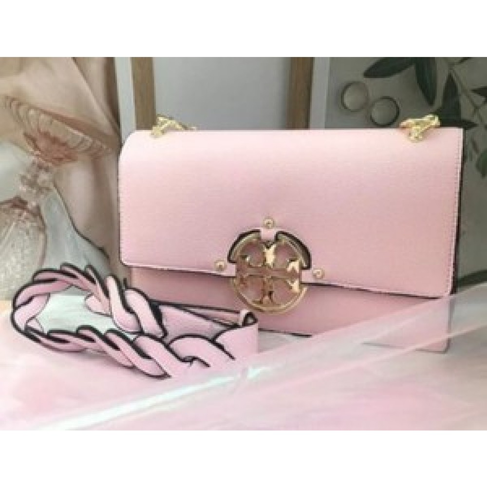 TORY BURCH Leather Frances CROSSBODY Purse Bag In Pink Pebbled Leather |  eBay